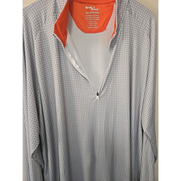 Birdie Bound Golf Shirt Mens 3XL Gray Blue  1/4 Zip  Long Sleeve Geometric Print - Picture 9 of 14